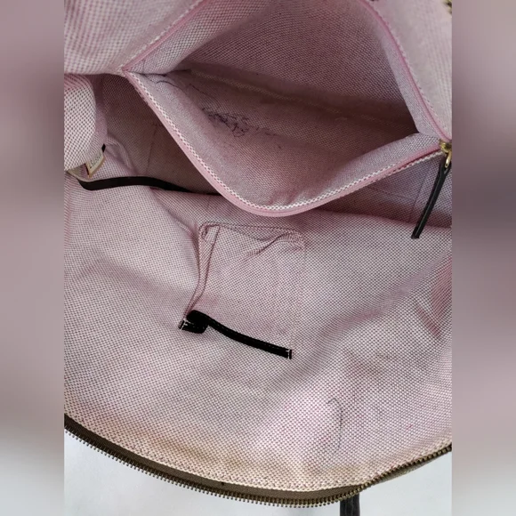 DOONEY & BOURKE Brown Canvas Duck Pattern With Leather Trim Tote - Picture 14 of 15